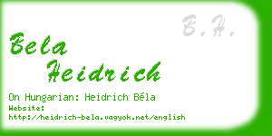bela heidrich business card