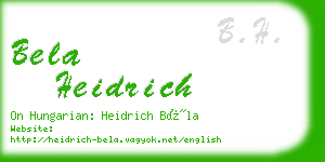 bela heidrich business card